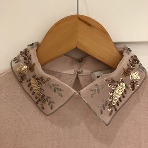 NWT**Club Monaco Sweater with Embroidered Collar